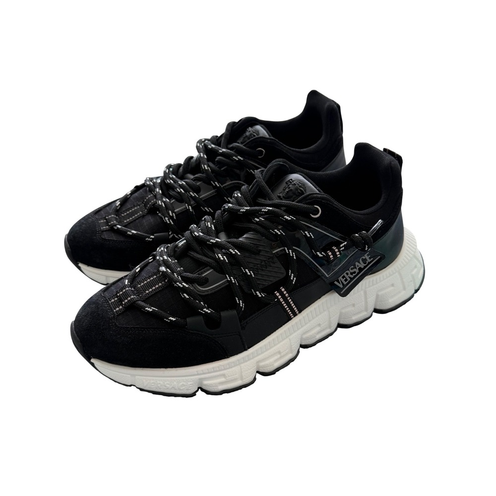 AUTHENTIC Versace Trigreca Black Chunky Sneakers Medusa Logo Made in Italy 43.5